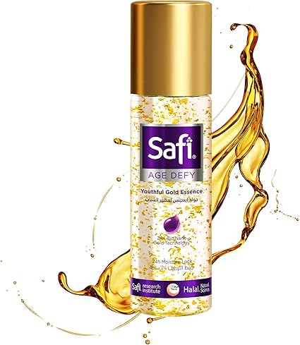 Safi Rania Youthful Gold Essence Anti Ageing Halal Skincare With 24k Bio Nano Gold 24 Hr Moisture Lock Hyaluronic Acid Vitamin C Amazon Co Uk Beauty
