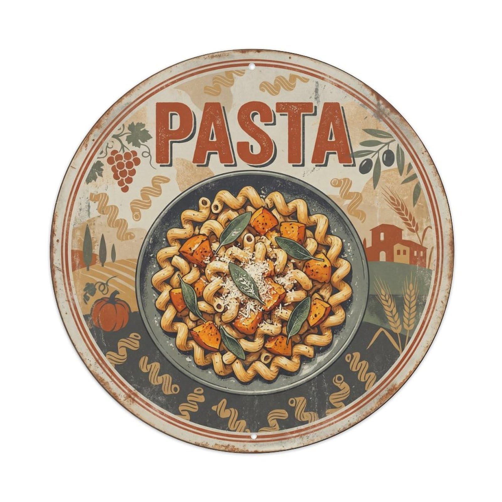 Trattoria Cucina Italiana Italian Retro Illustration Metal Tin Sign