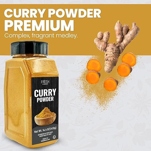 Miniatura 6 de Fresh Finest Curry en polvo  14.46 oz (410 g)  Auténtica mezcla de especias, perfecto para aventuras culinarias, empaquetado de forma segura