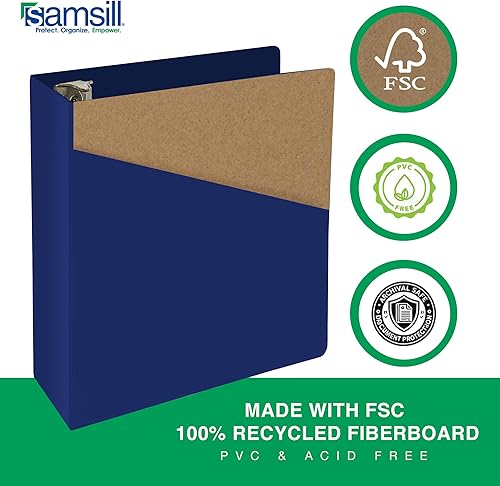 Vista 497 de Samsill Carpeta duradera de 1.5 pulgadas, fabricada en los Estados Unidos, carpeta de anillos en D, carpeta transparente personalizable, surtido