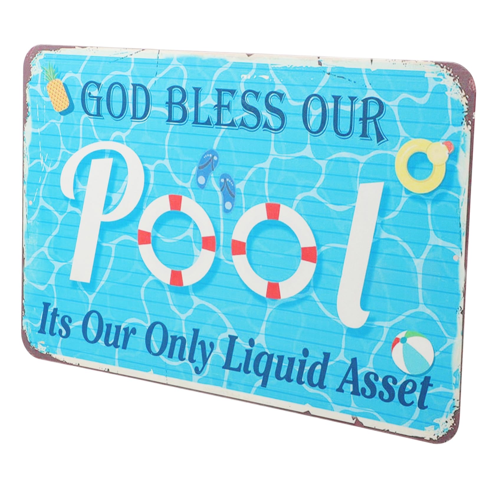 Happyyami Swimming Pool Metal Sign Unique Outdoor Pool Decor with Safety Reminder Easy Installation Wall Decoration for Summer Fun Aesthetics