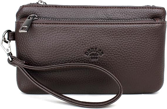 LEATHER,SE club 1993 MEN'S BRACELET BELT THIN PORTFOLIO HANDBAG (BROWN)