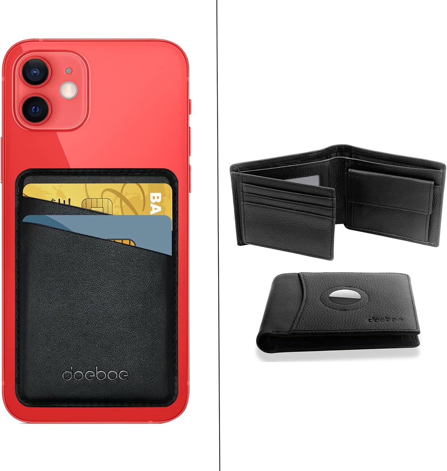 doeboe Phone Card Holder 3M Sticker, Plus Airtag Wallet