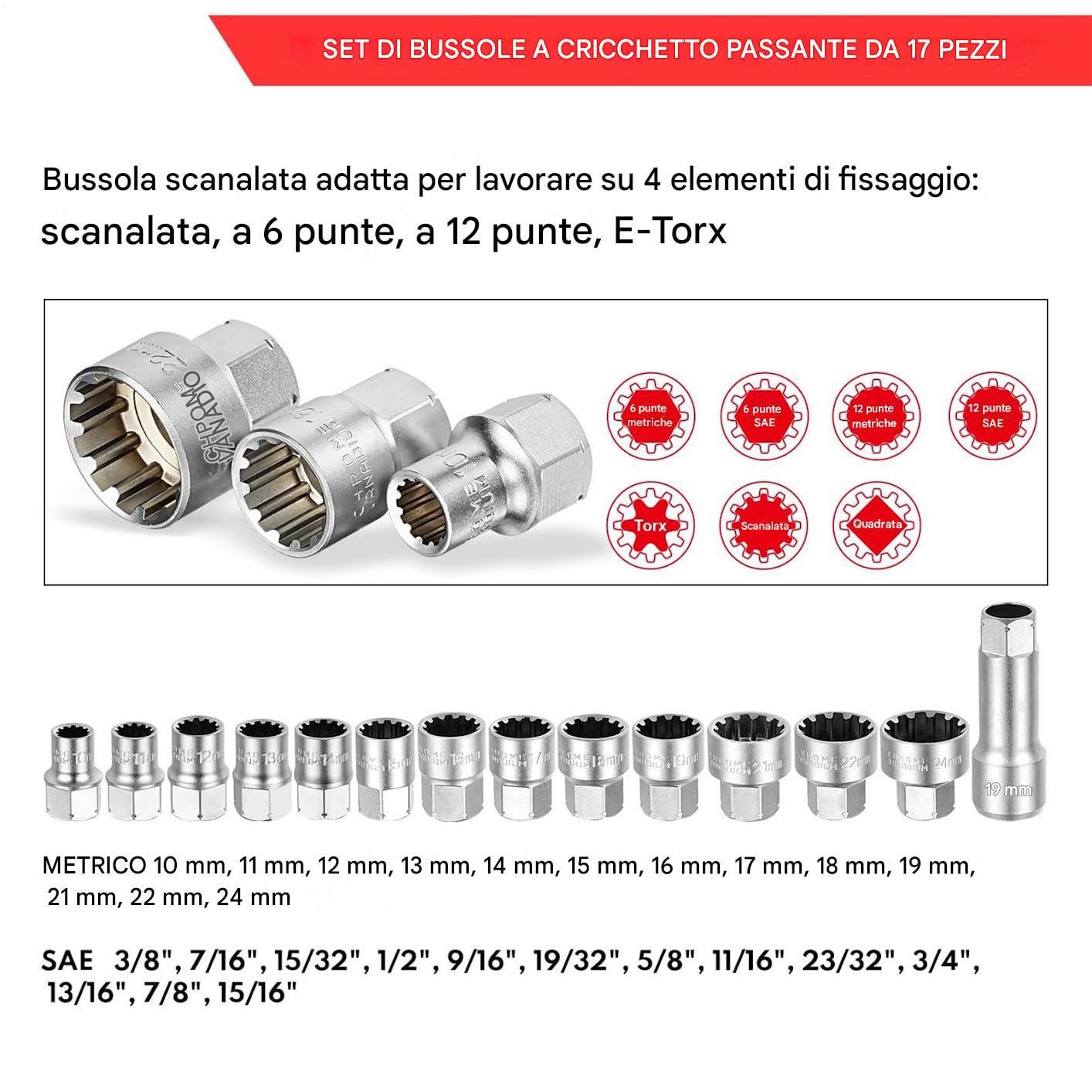 Set di Chiavi a Kit Attrezzi Manuali Compatto Portatile | Kit Attrezzi Meccanici Per Manutenzione Veicoli, Riparazione Elettrodomestici, Impianti Idraulici, Tubazioni, Quadri