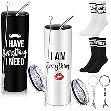 Tioncy 8 Pcs Wedding Gifts for Couples Set Husband and Wife Stainless Steel Insulated Travel Tumbler Couple Socks Keychain Gifts for Bridal Shower Newlyweds Engagement Anniversary Honeymoon(Sweet)