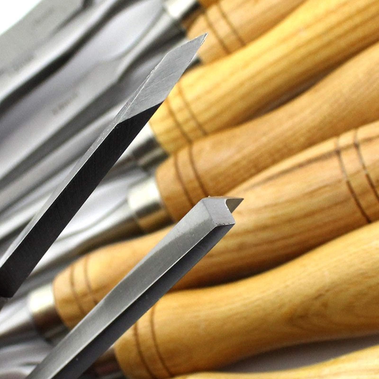 Set Di Scalpelli Per Legno 12 Pezzi Scalpello Per Tornio Scalpello Per Legno In Acciaio Al Cromo Vanadio Per Principianti E Appassionati Di Intaglio Intaglio Di Radici Fai-da-te Con Scatola Di Legno