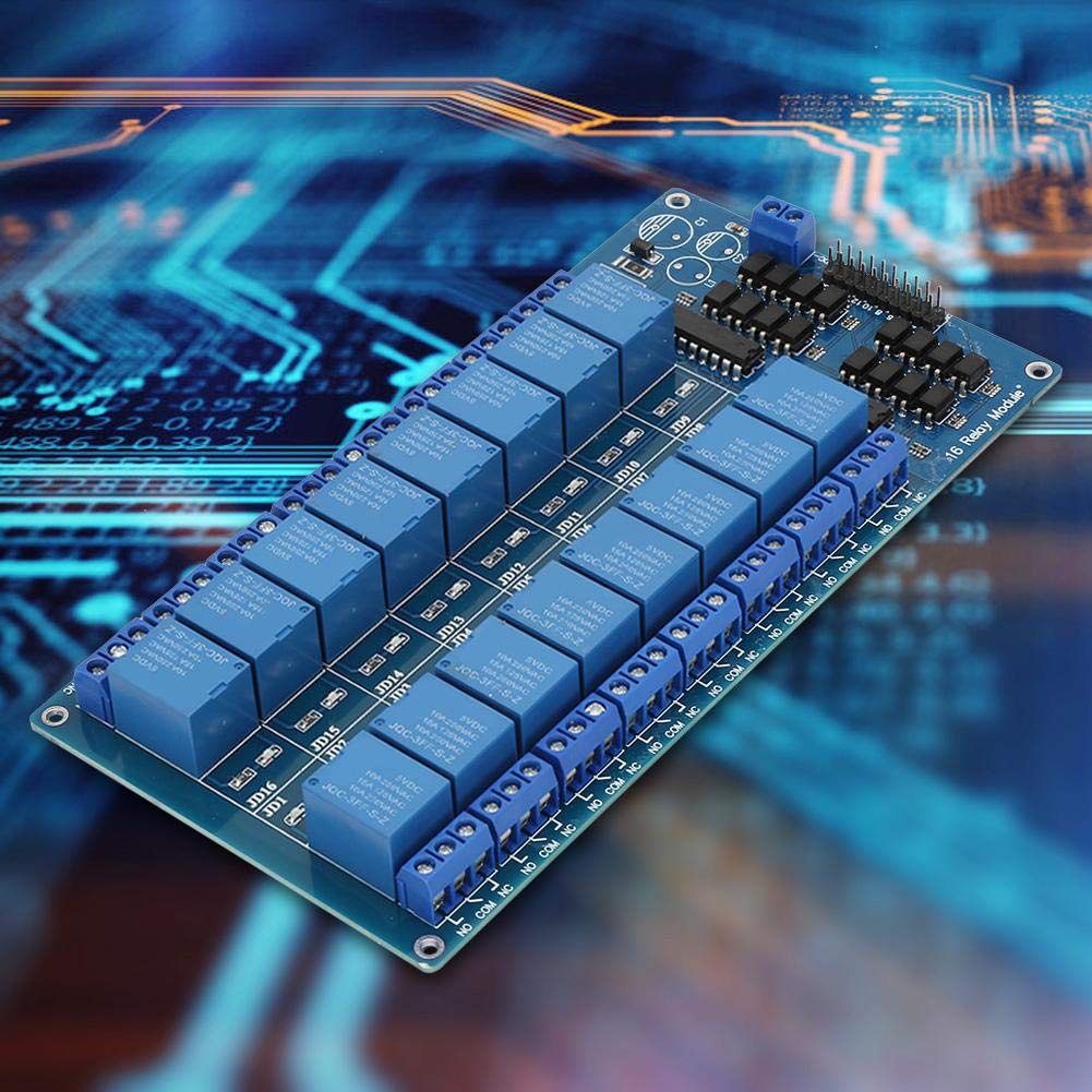 Module de Relais, Carte de Commande de Module de Relais 5 V 16 Canaux, avec Protection Optocoupleur pour Module Microcontrôleur