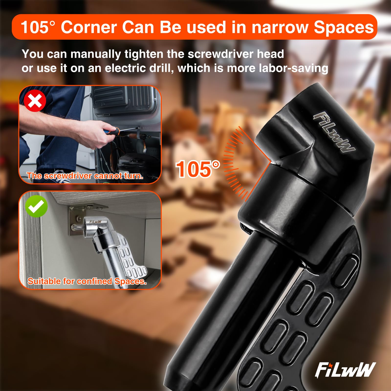 Snapklik.com : 105 Degree Right Angle Drill Adapter Set, 2025 Upgrade 1 ...