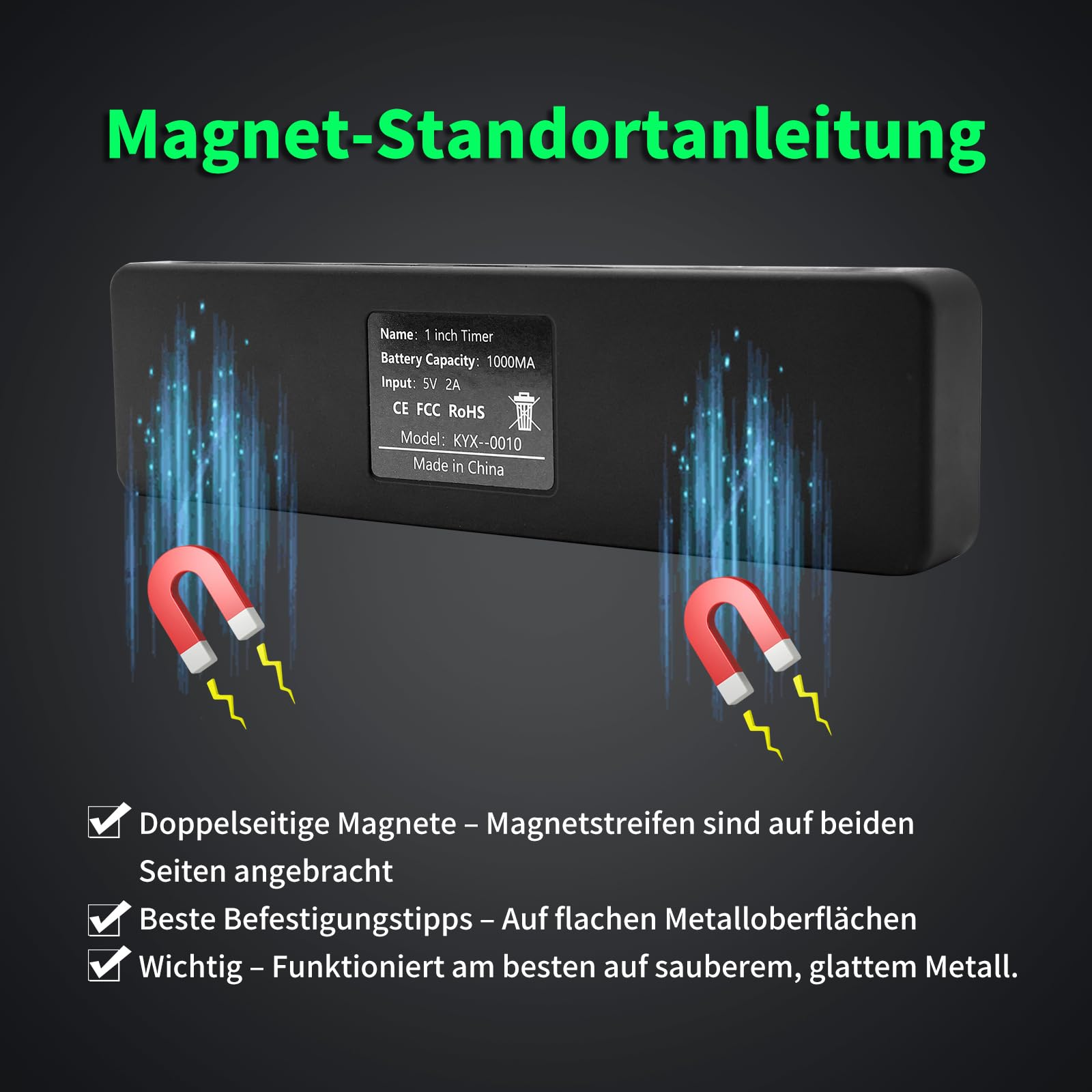 Gym Timer, Mini Portable Gym Clock, Intervall-Timer für Workout, Stoppuhr mit Eingebauter Leistungsstarker Batterie, 12/24H LED Digital Uhr Countdown für Home/Gym/Garage