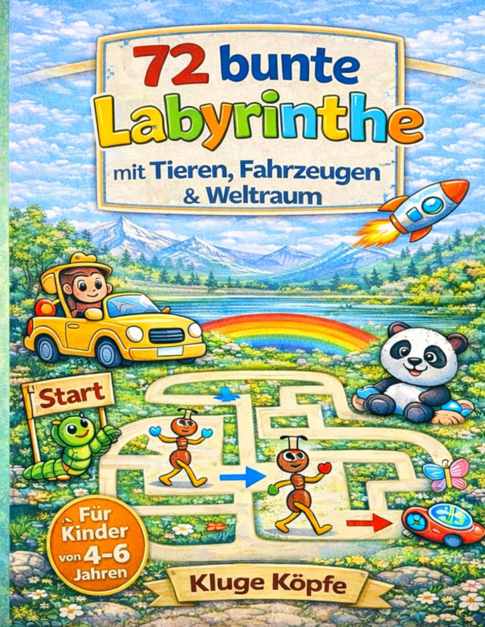 72 bunte Labyrinthe mit Tieren, Fahrzeugen & Weltraum: Spielerisch lernen mit Labyrinthen