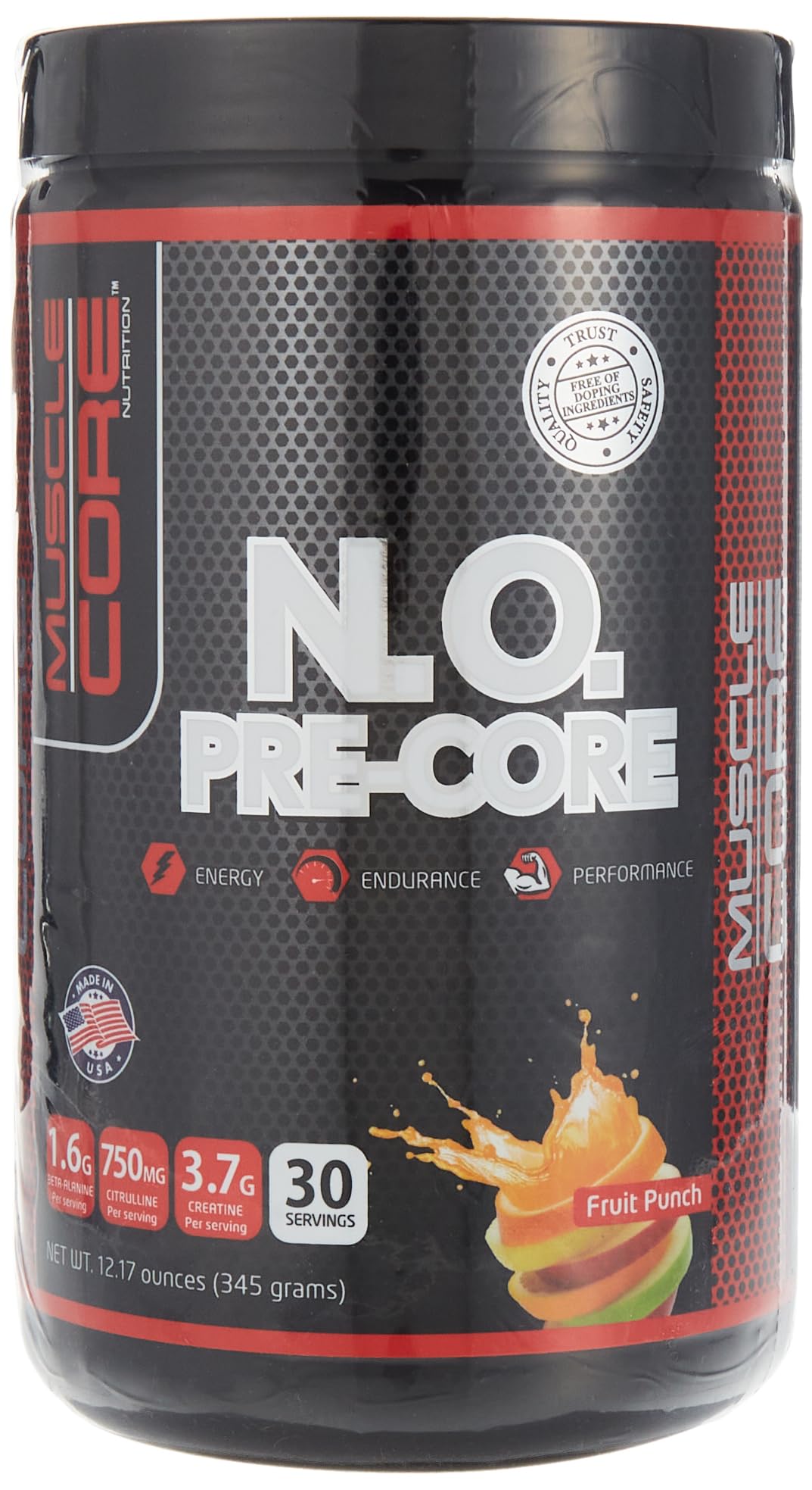 MUSCLE CORE NUTRITION N.O. Pre-Core Fruit Punch, 30 Servings