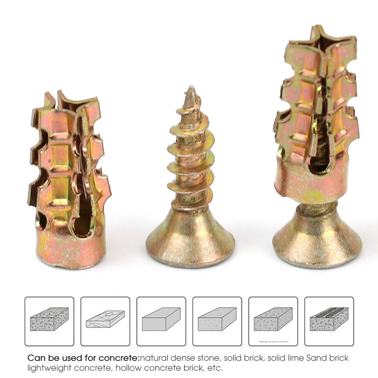 10 Sets Wall Anchor Expansion Tube with Screws Drilling Plug Solid Serrated Thorny Expansion Anchor Self Tapping Screw