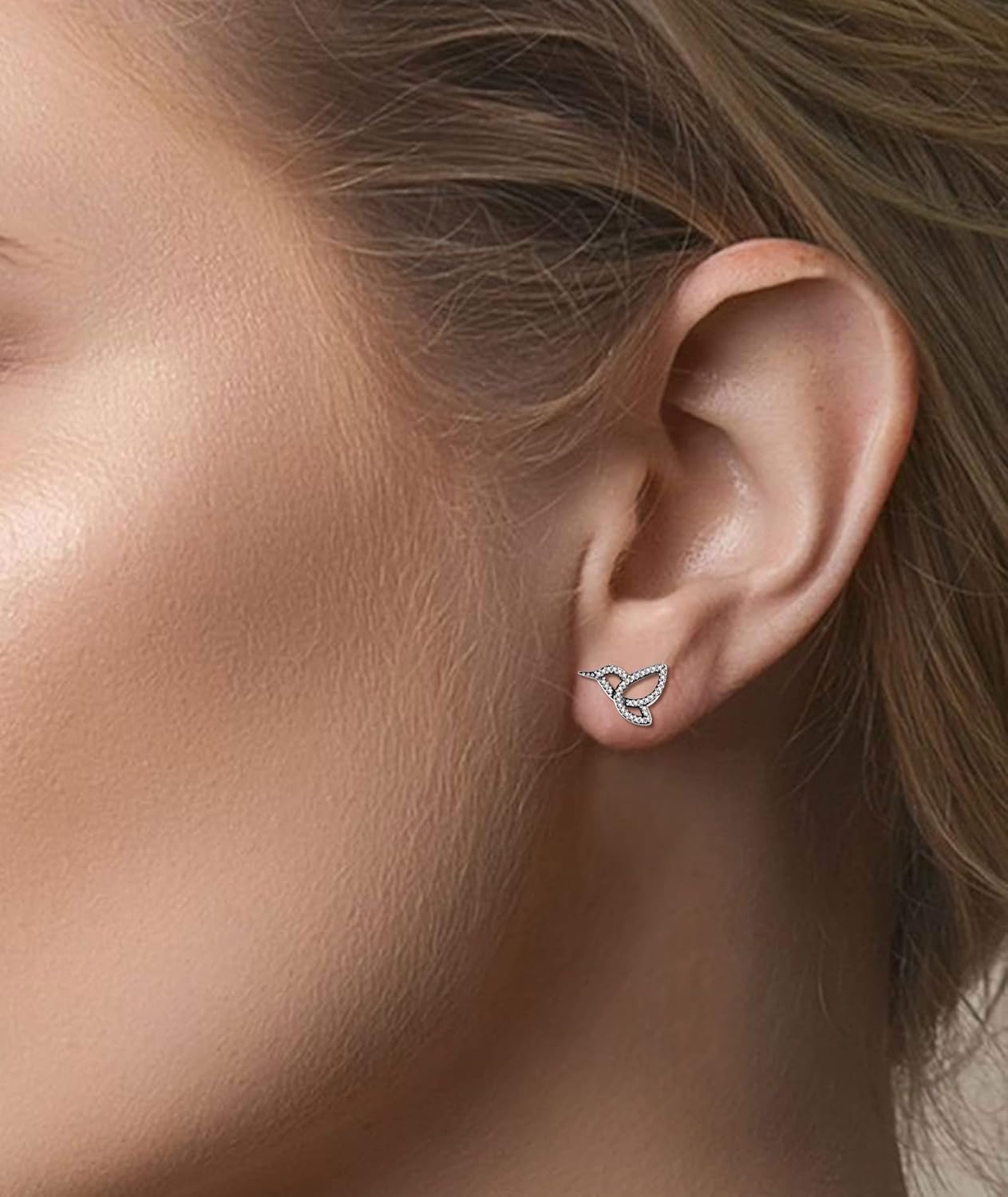 INFUSEU Sterling Silver Cute Stud Earrings Cat Frog Mushroom Bunny, Small Gifts for Women Teen Girls Animal Lovers - Image 4