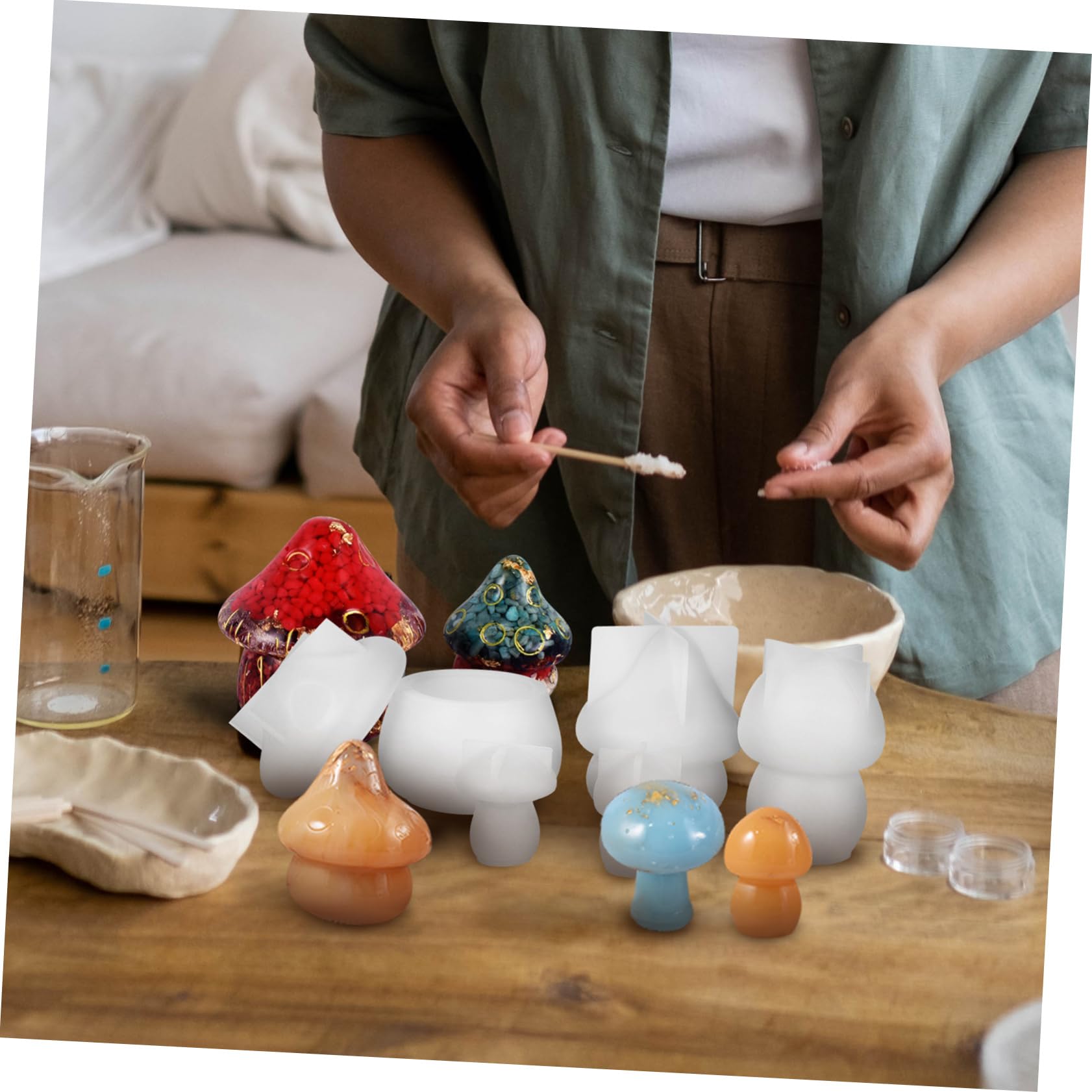 OSALADI 3 Ensembles Moules À Champignon Silicone pour DIY pour Artisanales Stockage Élégant De Petits 5 Pièces * 3