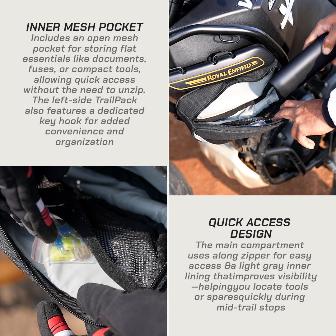 ViaTerra RE Himalayan 450 Trailpack Lite I Motorrad-Sturzbügeltaschen (4 l Fassungsvermögen), gebaut für Off-Road-Frontrahmen