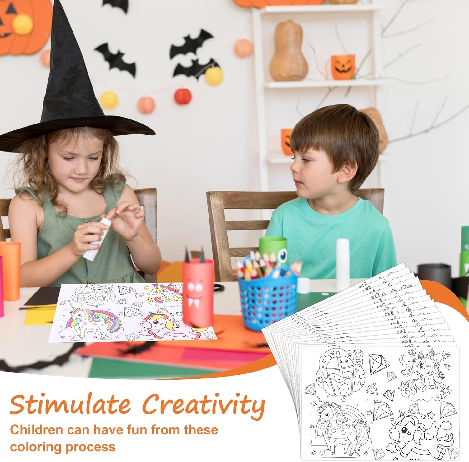 500 Pcs Disposable Paper Placemats Coloring Activity Sheets Paper 14"x10" Table Mats Disposable Dining Table Placemats Unicorn Coloring Placemat for Restaurant Thanksgiving Christmas Party DIY