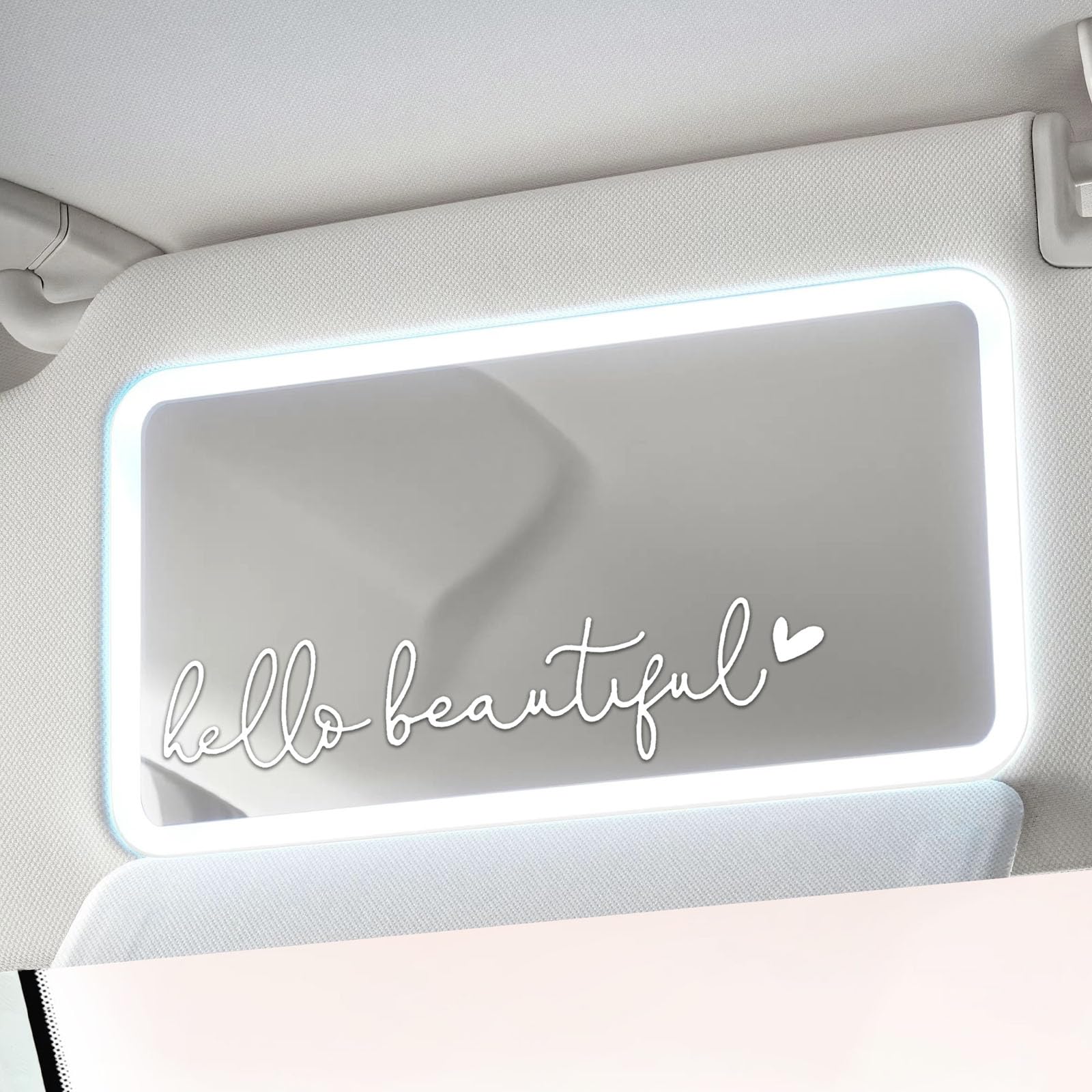 Hello Beautiful Naklejki na lusterko wsteczne samochodu, naklejki i naklejki na okno samochodu, dekoracja lusterka komody, urocze akcesoria do dekoracji samochodu, naklejki na lusterko wsteczne