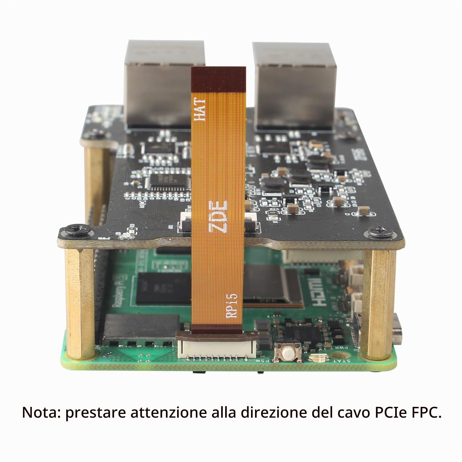 ZDE ZP595 PCIe to Dual 2.5G Ethernet Network Port HAT Adapter Expansion Board 2.5GB 2.5GBE for Raspberry Pi 5