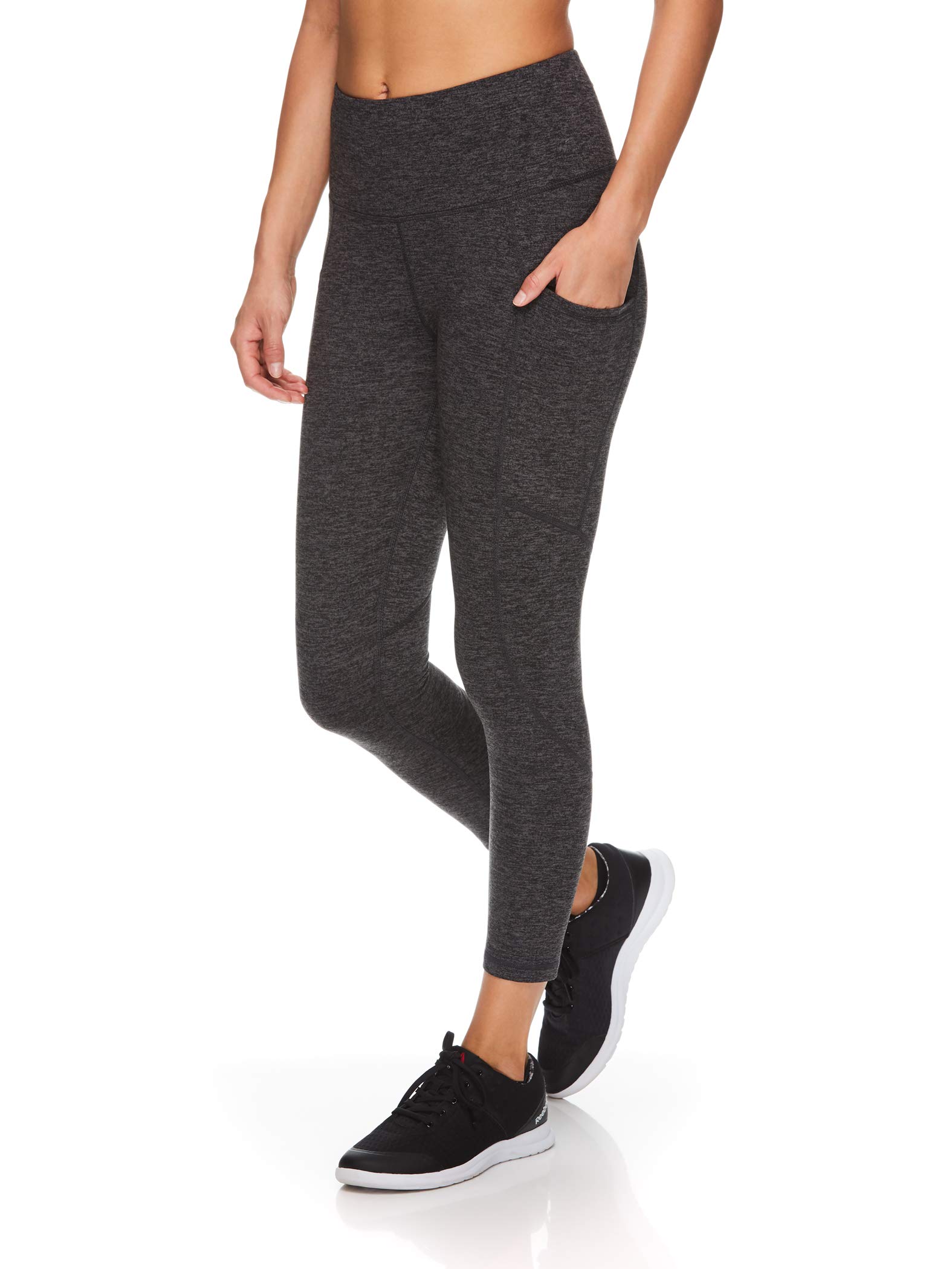 Reebok Women's Capri Leggings with High-Rise Waist Performance Compression Tights