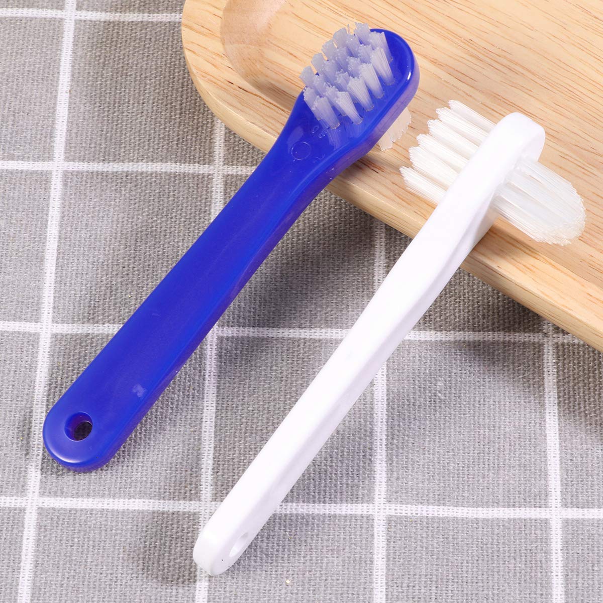3 Pack Dual Head Denture Cleaning Brush Set - T-Shape Denture Dedicated Toothbrush Tool for Denture Care(2 x White + 1 x Blue) : Health & Household