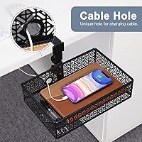 Vista 4 de Organizador de cajones para debajo del escritorio, soporte para tazas y soporte para teléfono