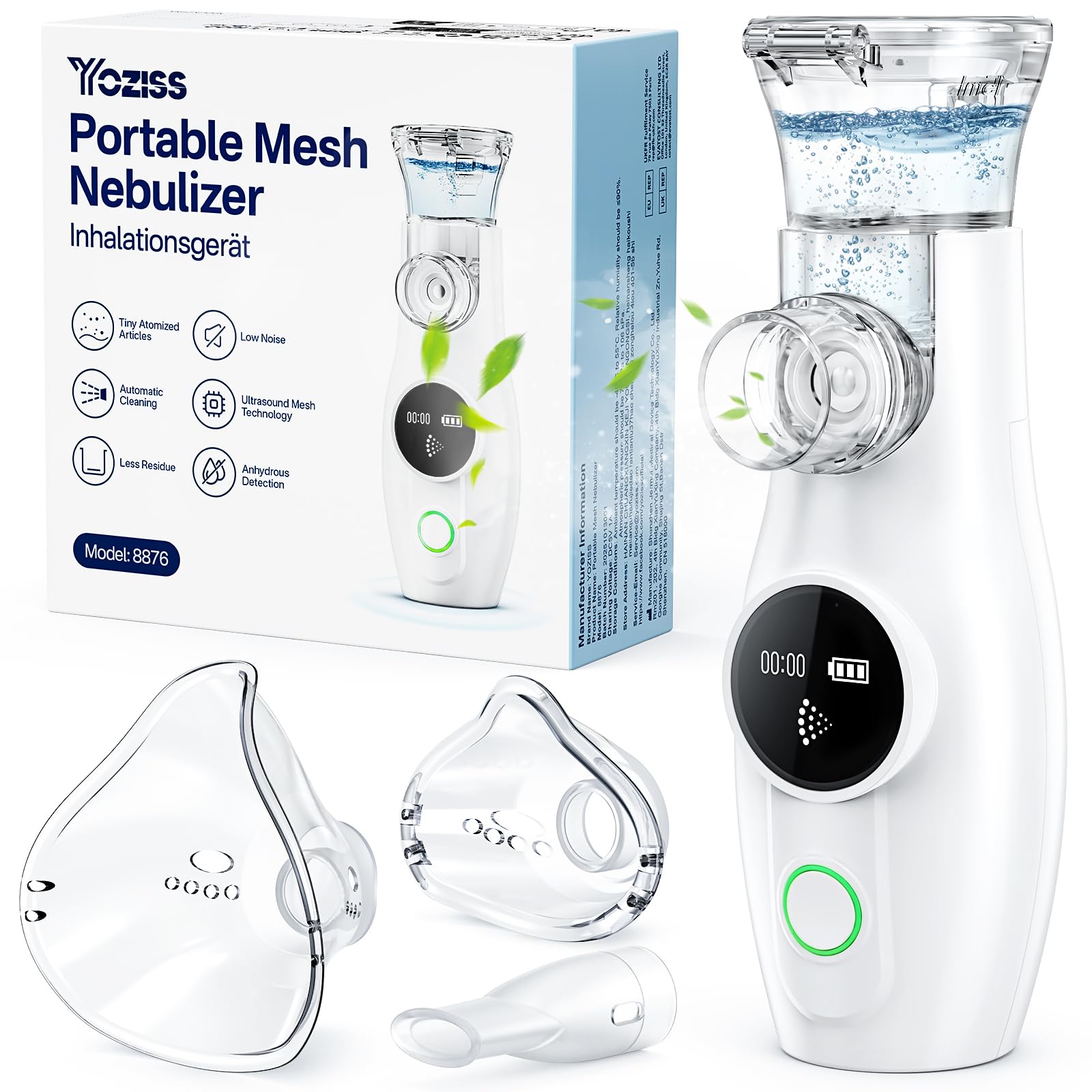 Aerosoles Nebulizador Recargable Portátil Inhalador para Adultos y Niños