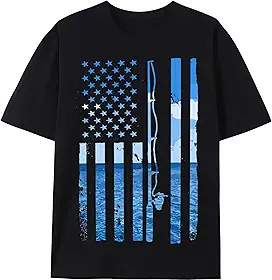 Camiseta de pesca com bandeira dos EUA