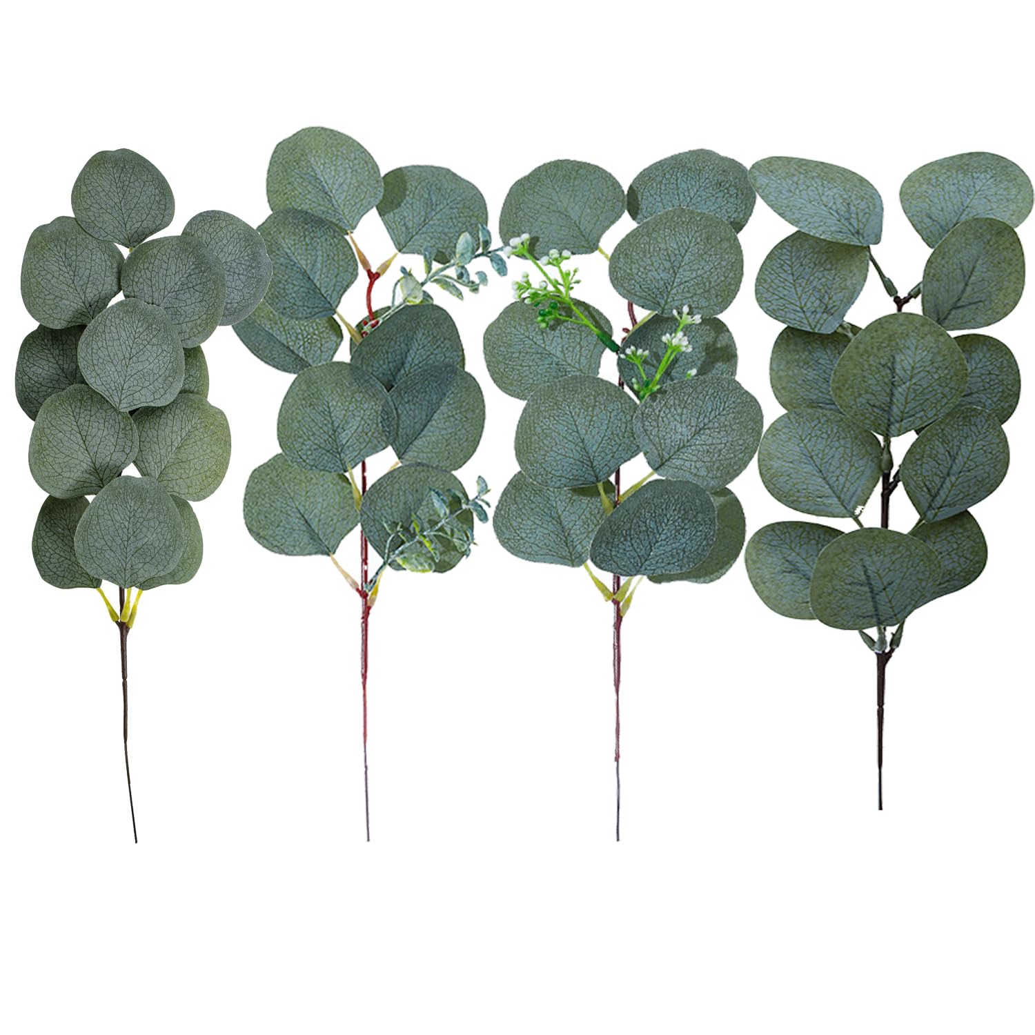 4 Stück Eukalyptus Blätter Deko Pflanze Girlande Künstliche Eukalyptusblätter Simulation grüne Blätte Simulation Pflanze Eukalyptus verlässt dekorative Kranz Hochzeit künstliche Home Dekoration