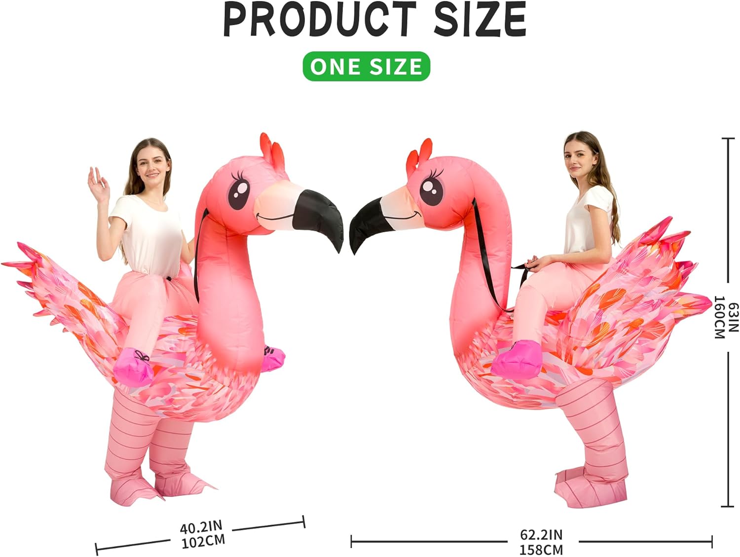 tasanor Inflatable Costume Adult,Ride On Flamingo Suit,Blow Up Halloween Costumes for Men/Women - Image 4