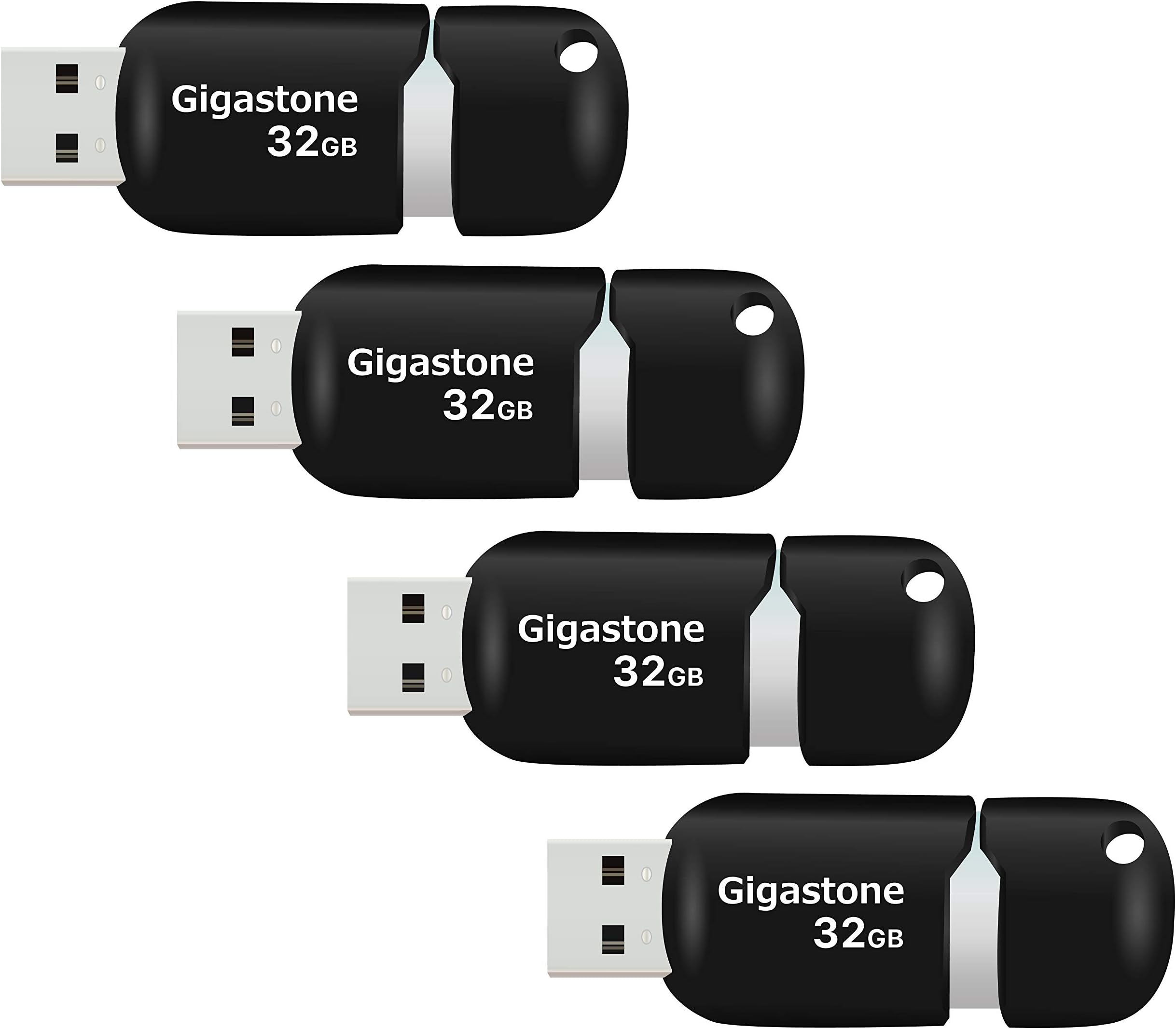 - V10 32GB 4-Pack USB2.0 Flash Drive, Capless Retractable Design Pen Drive