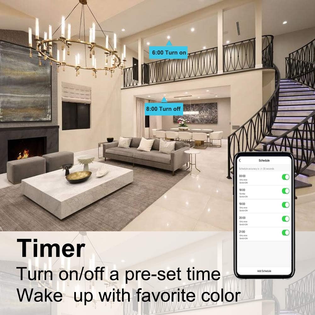 Buy 2 get 3 Smart Recessed Lighting 6 inch, 10 Pack 15W Music Sync led can Lights, Voice Control by Alexa and Google Assistant, Dimmable 2700K - 6500K RGBCW 16 Million Color Changing Smart Downlight (2 Packs) Black Friday - 50% OFF Smart Recessed Lighting 6 inch, 10 Pack 15W Music Sync led can Lights, Voice Control by Alexa and Google Assistant, Dimmable 2700K - 6500K RGBCW 16 Million Color Changing Smart Downlight (2 Packs)