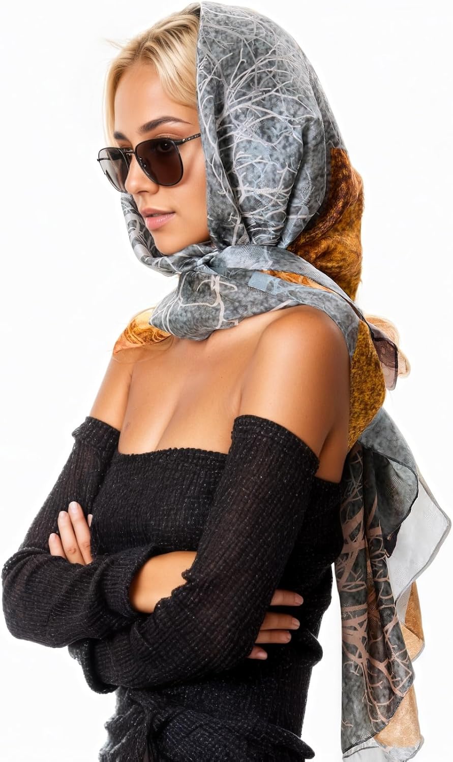 Extra Large Silk Scarf for Women 100% Mulberry Silk Shawl Wrap Oversized Jacquard Floral Scarves with Elegant Gift Box - Image 4