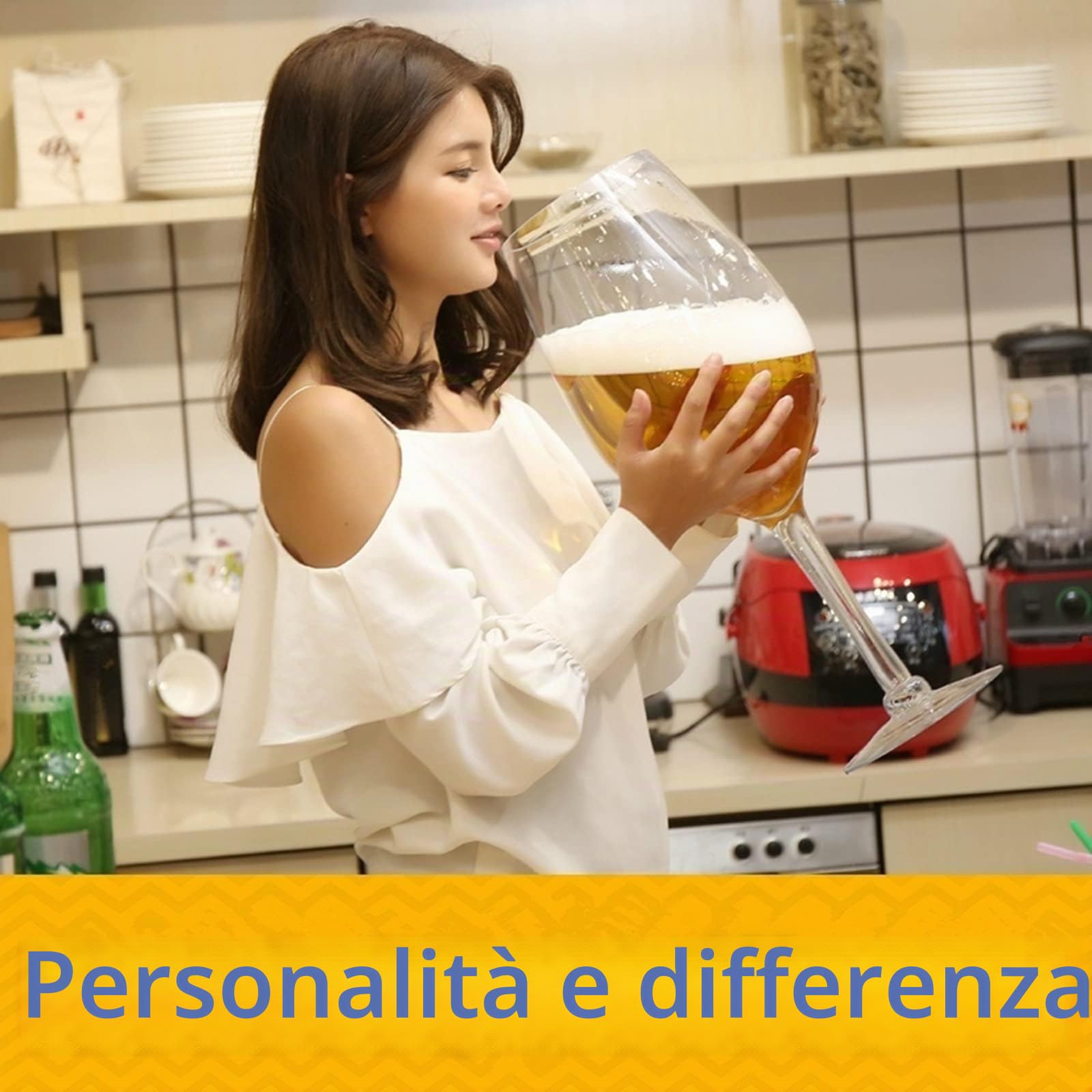YUANXIN Bicchiere da vino gigante Calice enorme Calice creativo oversize Bicchieri da champagne extra large Boccale da birra Bicchieri da vino rosso (2500ml)