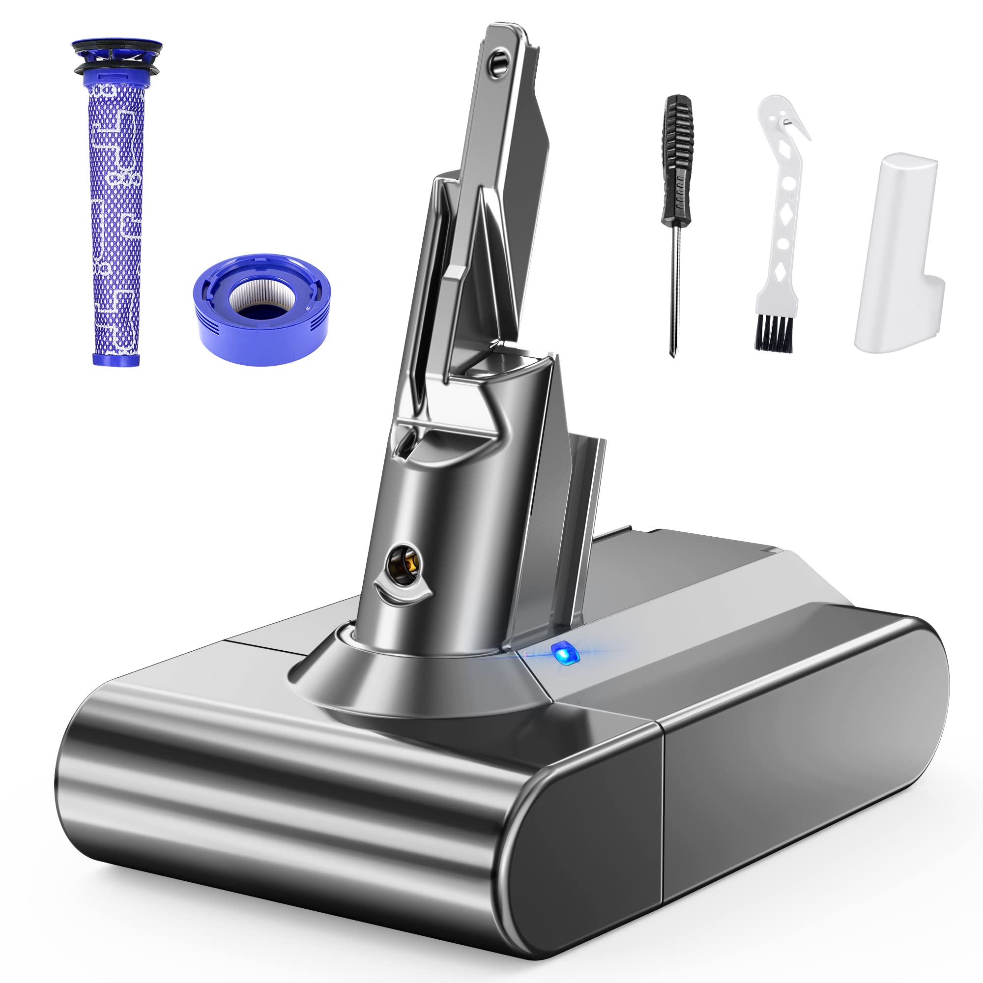 TnibitionBattery for Dyson V7, 4600mAh Battery for V7 Mattres, V7 Animal, V7 Motorhead, V7 Fluffy Sv11, V7 Extra, Trigger, Car+boat Vacuum Cleaner V7 Battery