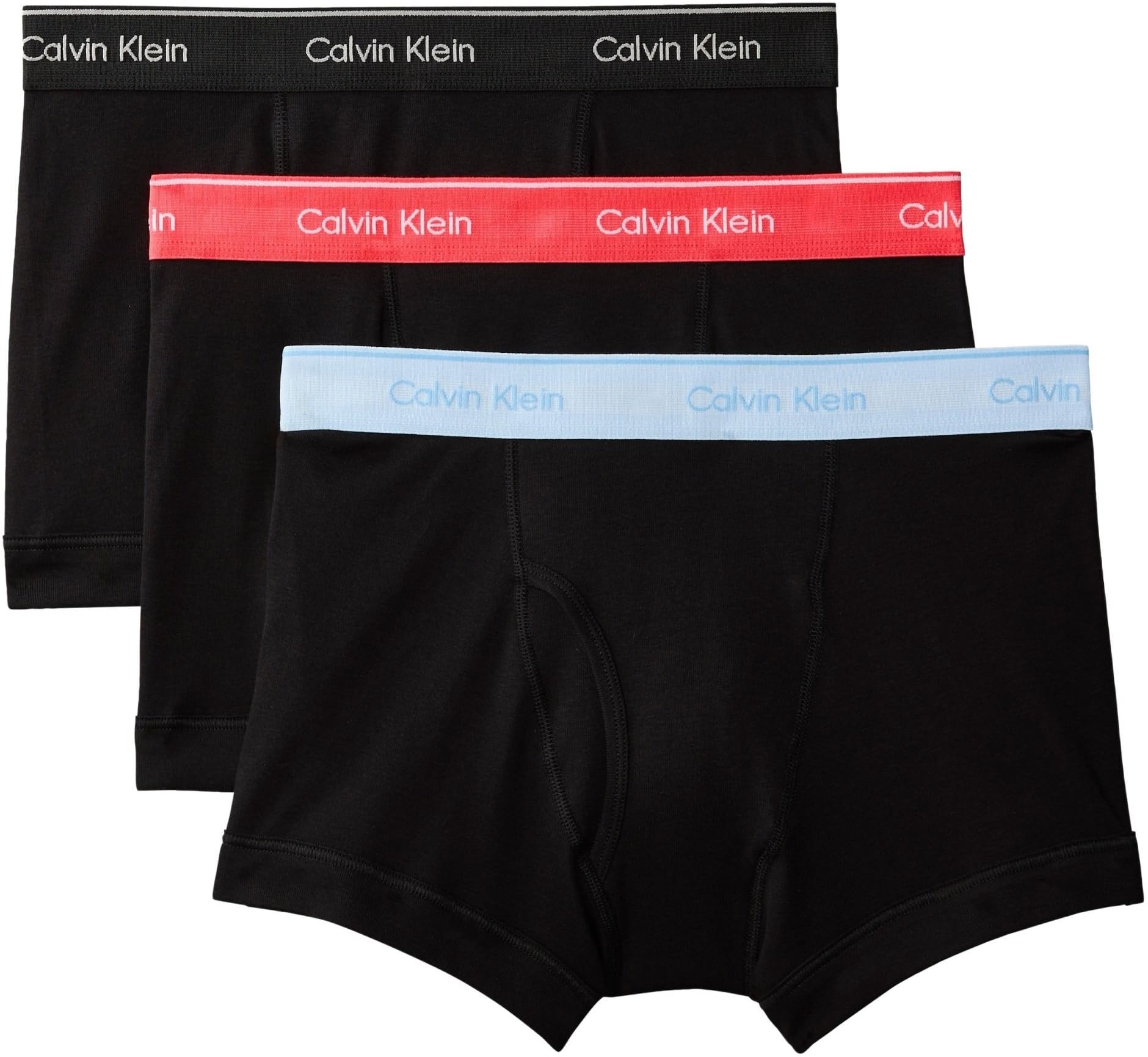 Calvin Klein Men TRUNK 3 PK PINK (Black Bodies w/Black/Punch Pink/Br) M