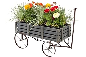 Shine Company Wagon Wheel Planters for Outside Gardens
