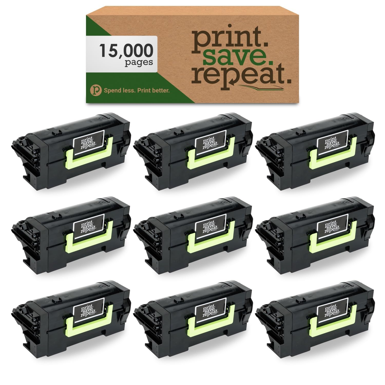 Print.Save.Repeat. Case of 9 Lexmark 58D1H00 High Yield Remanufactured Toner Cartridges for MS725, MS821, MS822, MS823, MS824, MS825, MS826, MX721,