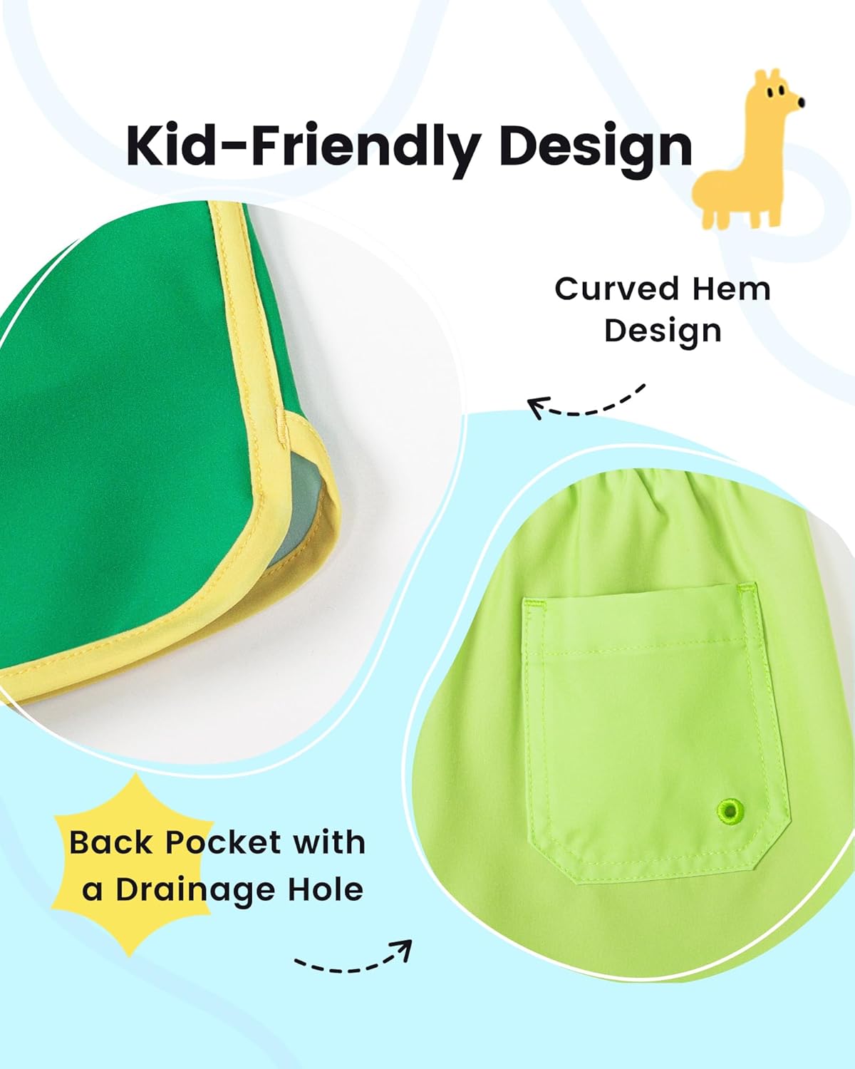 Boys Swim Trunks with Compression Liner Vintage Quick Dry Swim Shorts Bathing Suit Toddler Boys Swimsuit with Pockets