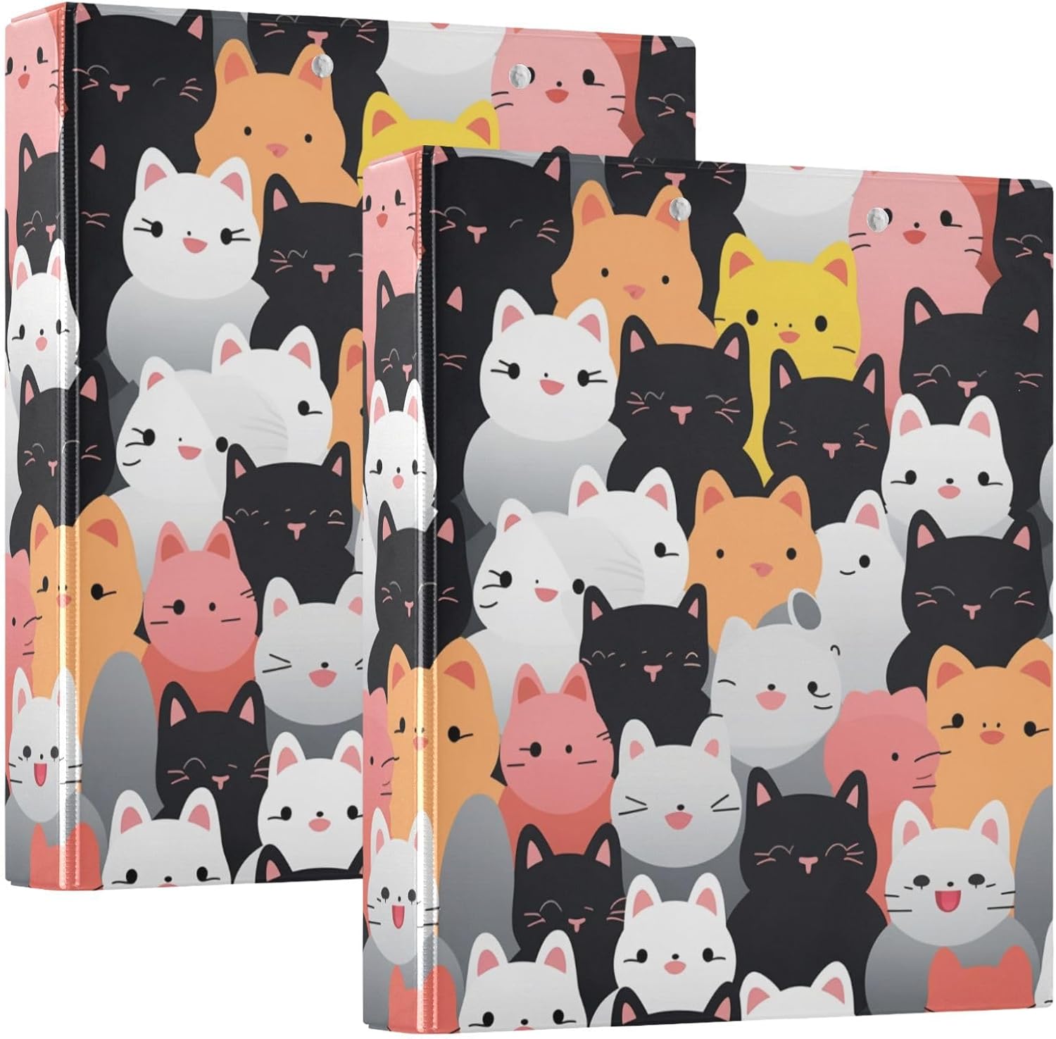 ALAZA Cute Kittens Cat 3 Ring Binder Set 1.5 Inch Three Ring Office Binders w/clipboard & 3 Pockets, Hold 200 Sheets