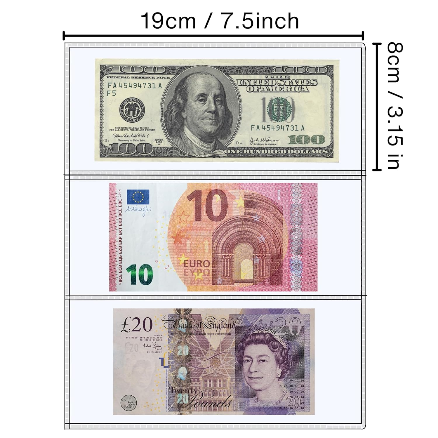 HATHIYANI Currency Album for Notes (90 Pockets) - Faux Leather Cover Currency Note Collection Album - Fits Big Currency Notes (Black) (PACK OF 1) 4