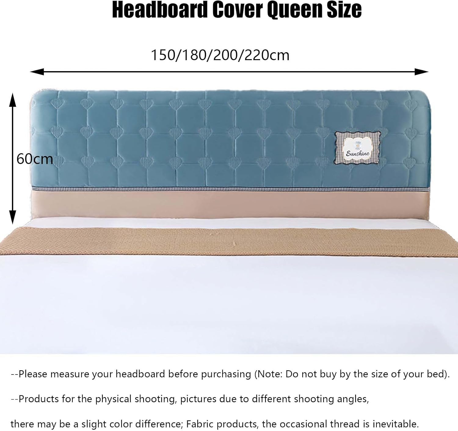 Bed Headboard Cover, Headboard Covers for Double Bed/Small Double, Elastic Headboard Cover for Queen Size Bed, Headboards Beds Cover Backrest Cover for Bedroom