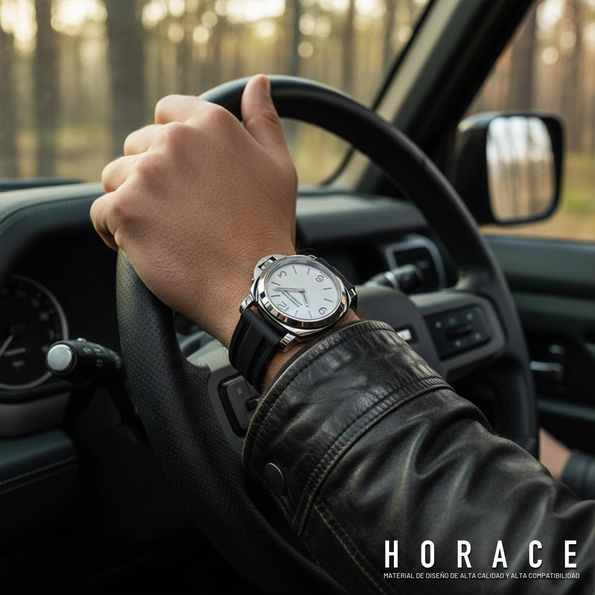 HORACE Correa de Reloj 24 mm de Caucho FKM Premium – Suave, Impermeable y Duradera – Compatible con Panerai Luminor, Submersible y Radiomir