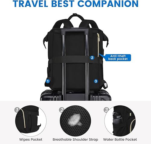 Miniatura 5 de LOVEVOOK Mochila para mujer, mochila para computadora portátil de 15.6 pulgadas para mujeres, mochila para profesores, bolsa de enfermera, mochila