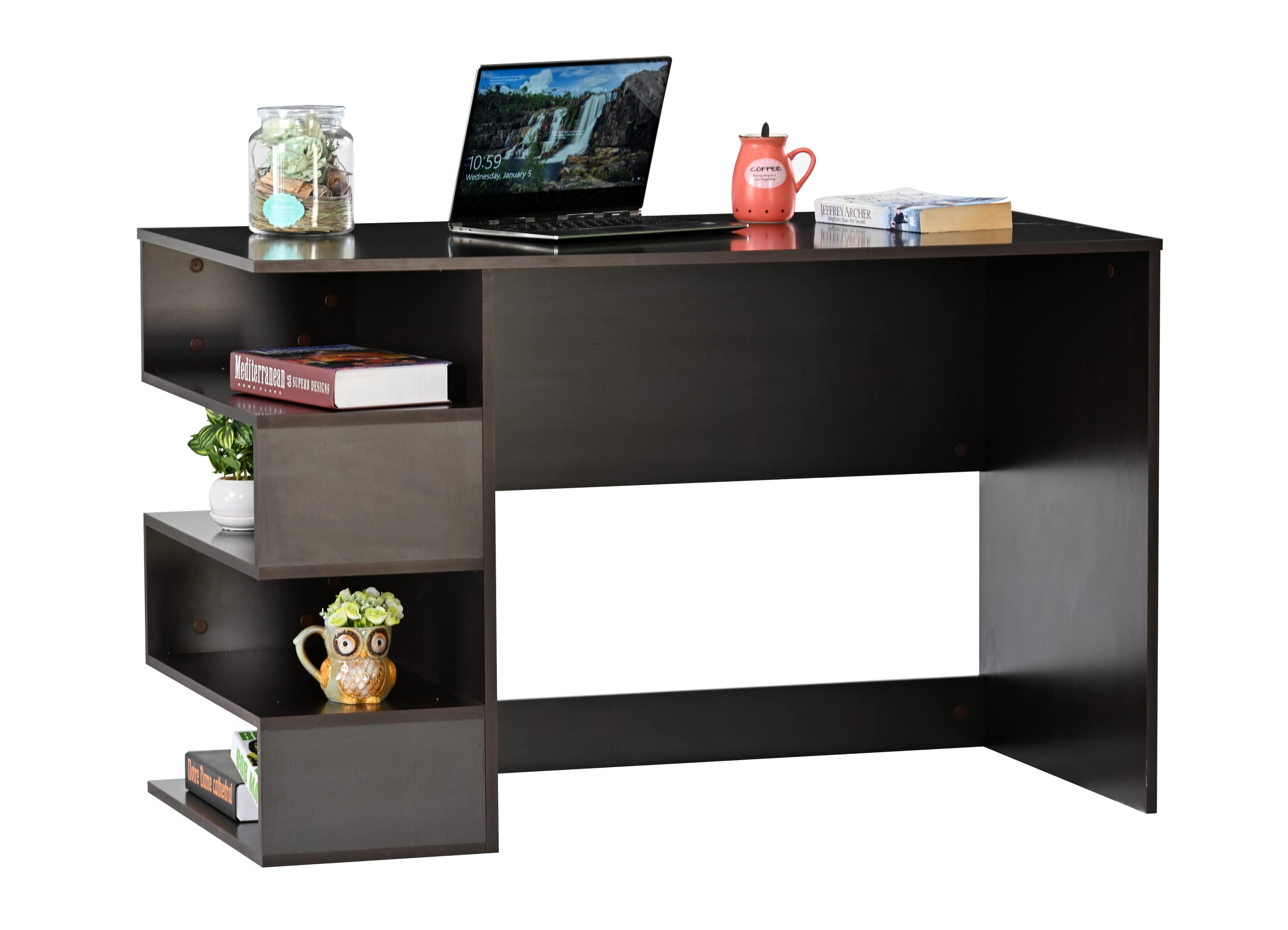 DeckUp Athena Engineered Wood Study & Computer Table and Office Desk (Dark Wenge, Matte Finish)-image-30