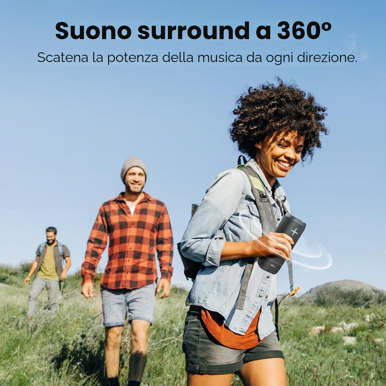 Tribit StormBox 2 Altoparlante Bluetooth da 34W con suono surround a 360°, tecnologia XBass, 24 ore di riproduzione, IPX7, altoparlante portatile senza fili da esterno con collegamento TWS