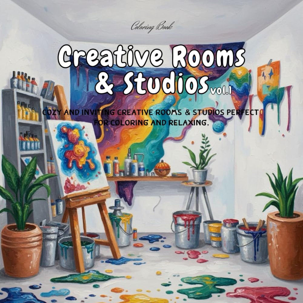 Creative Rooms & Studios Coloring Book – Vol.1: Cozy and Inviting Spaces for Coloring and Relaxation