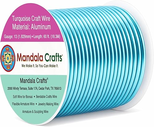 Vista 332 de Mandala Crafts - Alambre de aluminio anodizado de calibre 10 para manualidades de joyería - 32 pies de alambre flexible de cobre coloreado - Doble