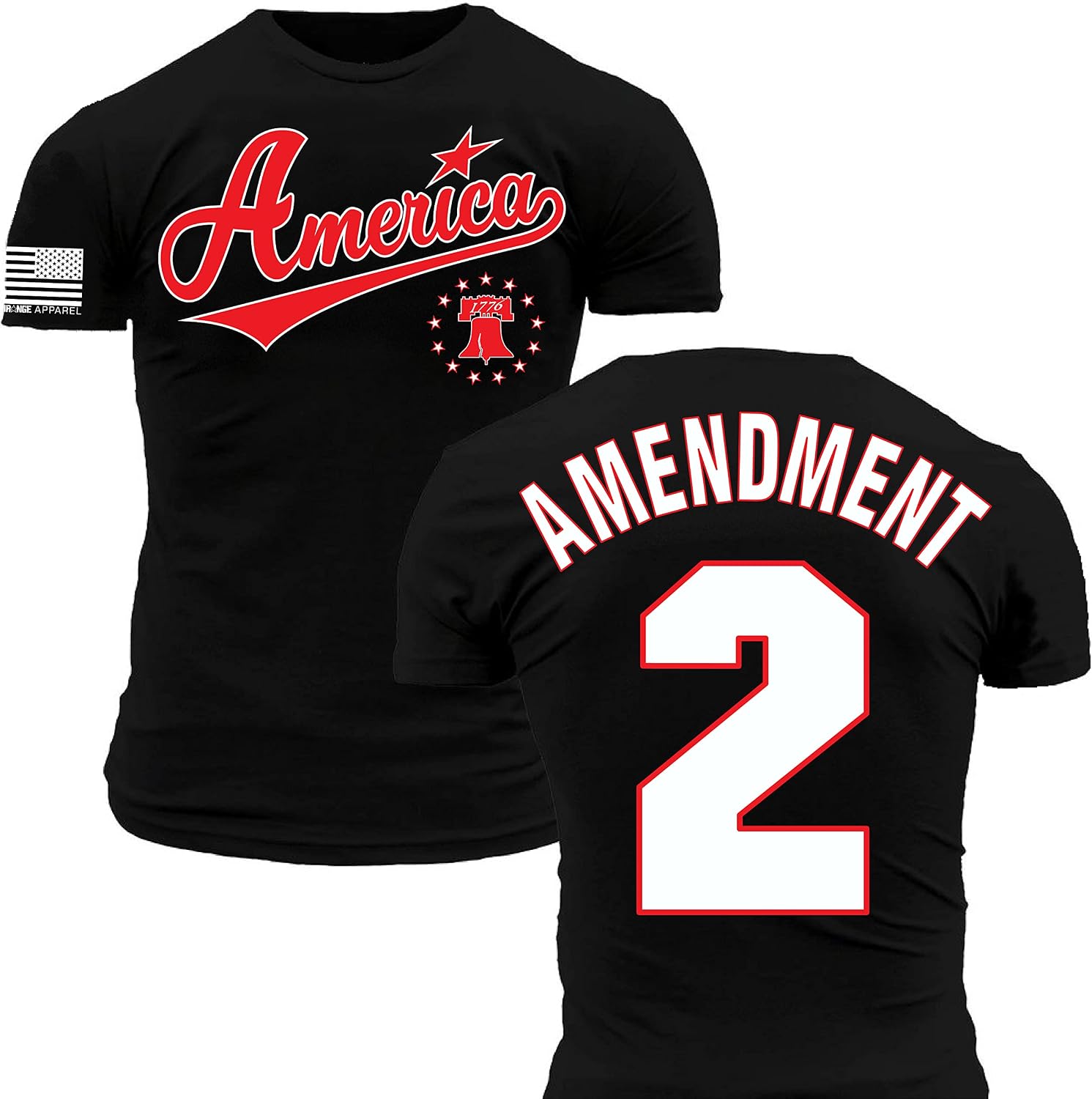 Team America Second Amendment Patriots League Baseball Jersey Style Premium Athletic Fit T-Shirt