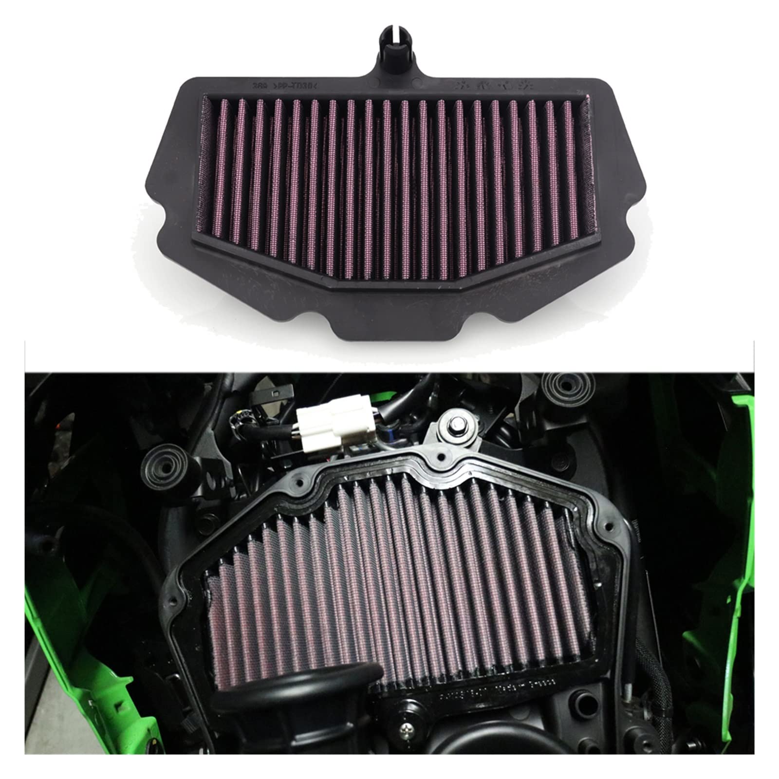 Miter Filtr powietrza motocyklowego kompatybilny z Kawasaki ER400 Z400 ABS EX400 Ninja 400 ABS KRT Wydanie 2018-2021 Akcesoria