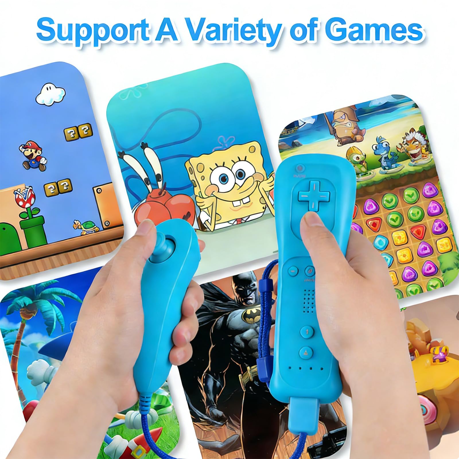 Funmo Controller für Wii Remote Plus Controller -Wi-i- Fernbedienung mit Motion Plus und W-ii-Nunchuck Con-troller W-ii Kontroller W-ii Vernbedinung Ersatz für Wii/WiiU (B)